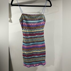 TCEC Multicolor Zigzag Mini Dress